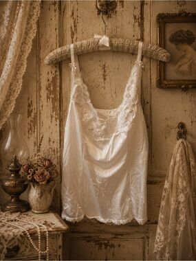 Vintage Vanity Fair White Nylon Camisole Cami Top Size 34 Bridal Lingerie